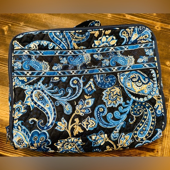 Vera Bradley Large Blue and Gold Paisley Cosmetic/Toiletey Bag - Picture 1 of 4